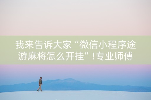 我来告诉大家“微信小程序途游麻将怎么开挂”!专业师傅带你一起了解（详细教程）-知乎