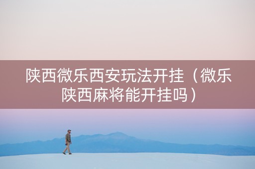 陕西微乐西安玩法开挂（微乐陕西麻将能开挂吗）