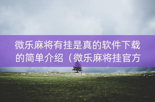 微乐麻将有挂是真的软件下载的简单介绍（微乐麻将挂官方app下载）