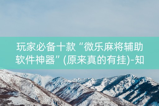 玩家必备十款“微乐麻将辅助软件神器”(原来真的有挂)-知乎