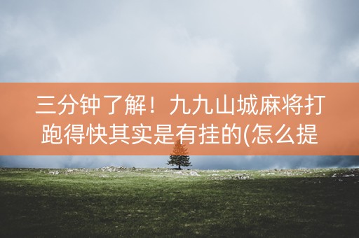 三分钟了解！九九山城麻将打跑得快其实是有挂的(怎么提高赢牌率)