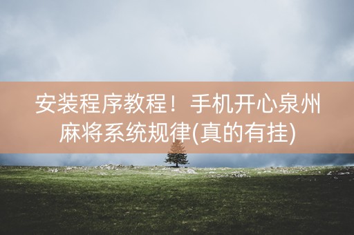 安装程序教程！手机开心泉州麻将系统规律(真的有挂)