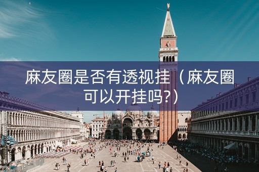 麻友圈是否有透视挂（麻友圈可以开挂吗?）