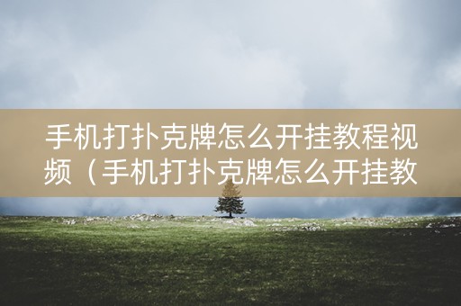 手机打扑克牌怎么开挂教程视频（手机打扑克牌怎么开挂教程视频）