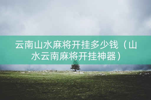 云南山水麻将开挂多少钱（山水云南麻将开挂神器）