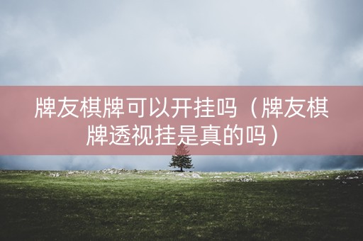 牌友棋牌可以开挂吗（牌友棋牌透视挂是真的吗）