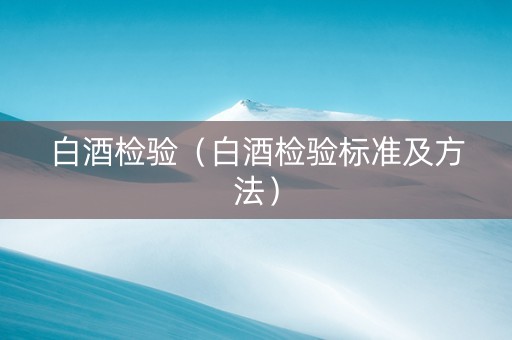 白酒检验（白酒检验标准及方法）