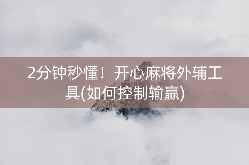 2分钟秒懂！开心麻将外辅工具(如何控制输赢)