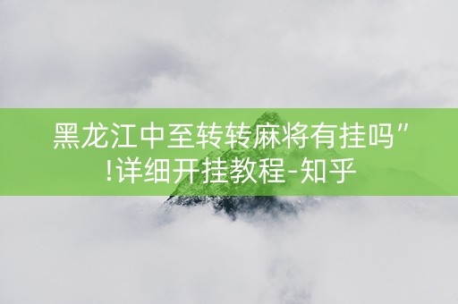 黑龙江中至转转麻将有挂吗”!详细开挂教程-知乎