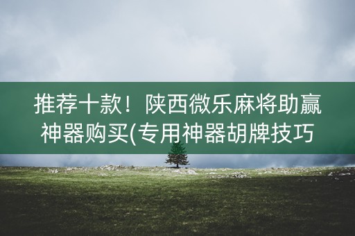 推荐十款！陕西微乐麻将助赢神器购买(专用神器胡牌技巧)