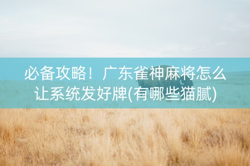 必备攻略！广东雀神麻将怎么让系统发好牌(有哪些猫腻)