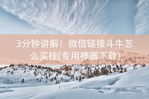 3分钟讲解！微信链接斗牛怎么买挂(专用神器下载)