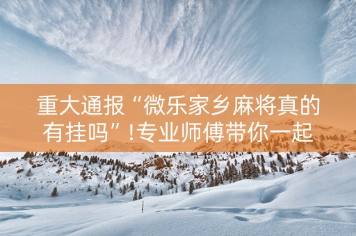 重大通报“微乐家乡麻将真的有挂吗”!专业师傅带你一起了解（详细教程）-知乎