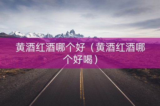 黄酒红酒哪个好（黄酒红酒哪个好喝）