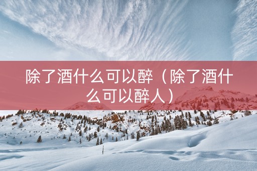 除了酒什么可以醉（除了酒什么可以醉人）