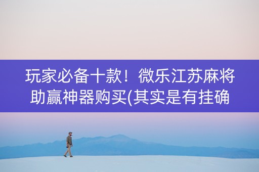 玩家必备十款！微乐江苏麻将助赢神器购买(其实是有挂确实有挂)