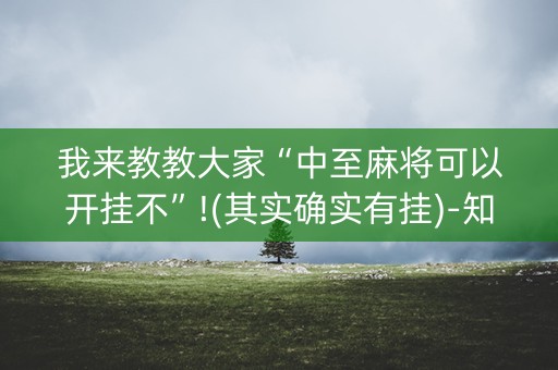 我来教教大家“中至麻将可以开挂不”!(其实确实有挂)-知乎