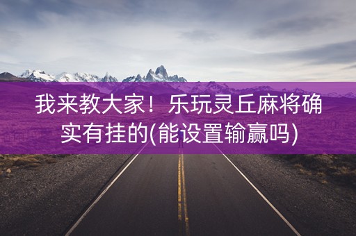 我来教大家！乐玩灵丘麻将确实有挂的(能设置输赢吗)