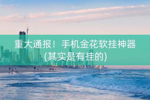 重大通报！手机金花软挂神器(其实是有挂的)