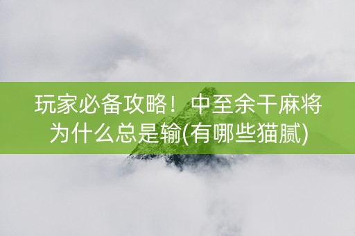 玩家必备攻略！中至余干麻将为什么总是输(有哪些猫腻)