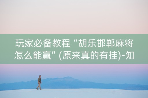 玩家必备教程“胡乐邯郸麻将怎么能赢”(原来真的有挂)-知乎