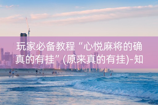 玩家必备教程“心悦麻将的确真的有挂”(原来真的有挂)-知乎