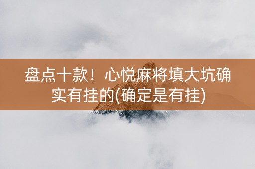 盘点十款！心悦麻将填大坑确实有挂的(确定是有挂)