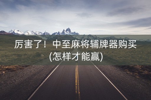 厉害了！中至麻将辅牌器购买(怎样才能赢)
