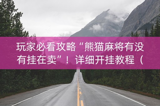 玩家必看攻略“熊猫麻将有没有挂在卖”！详细开挂教程（确实真的有挂)-知乎