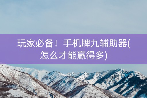 玩家必备！手机牌九辅助器(怎么才能赢得多)
