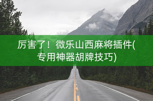 厉害了！微乐山西麻将插件(专用神器胡牌技巧)