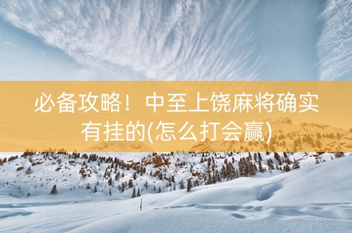 必备攻略！中至上饶麻将确实有挂的(怎么打会赢)
