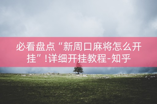 必看盘点“新周口麻将怎么开挂”!详细开挂教程-知乎