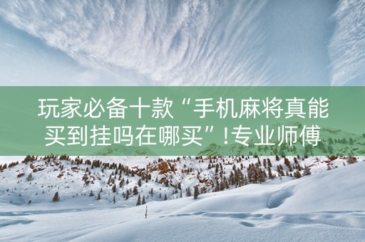 玩家必备十款“手机麻将真能买到挂吗在哪买”!专业师傅带你一起了解（详细教程）-知乎