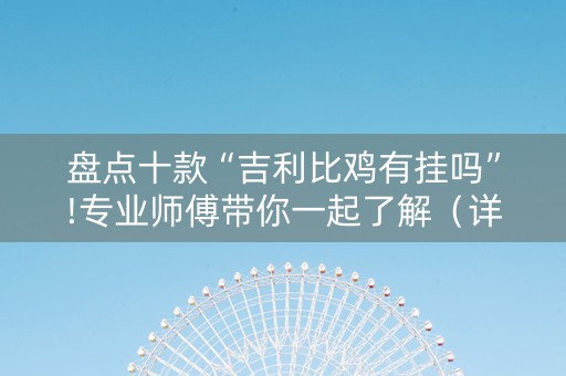 盘点十款“吉利比鸡有挂吗”!专业师傅带你一起了解（详细教程）-知乎