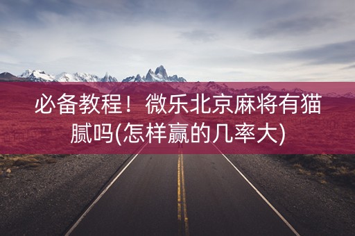 必备教程！微乐北京麻将有猫腻吗(怎样赢的几率大)
