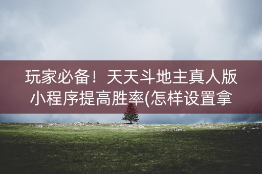 玩家必备！天天斗地主真人版小程序提高胜率(怎样设置拿好牌)