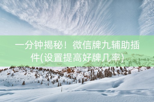 一分钟揭秘！微信牌九辅助插件(设置提高好牌几率)