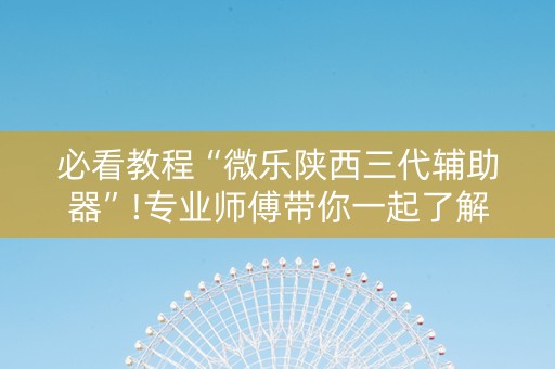 必看教程“微乐陕西三代辅助器”!专业师傅带你一起了解（详细教程）-知乎