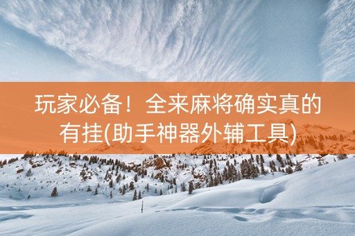 玩家必备！全来麻将确实真的有挂(助手神器外辅工具)