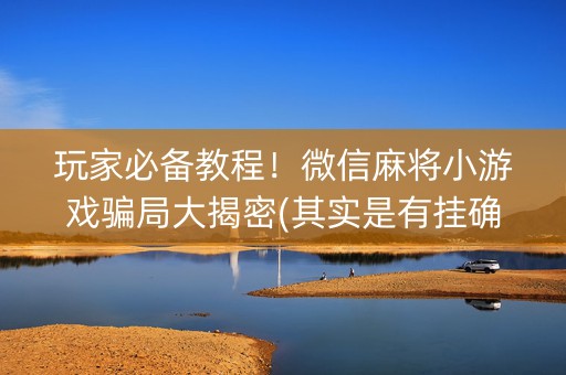 玩家必备教程！微信麻将小游戏骗局大揭密(其实是有挂确实有挂)