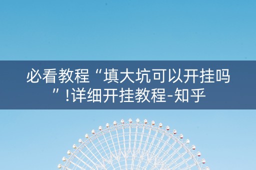 必看教程“填大坑可以开挂吗”!详细开挂教程-知乎