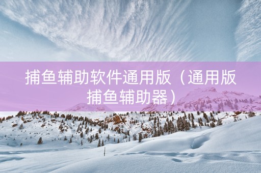 捕鱼辅助软件通用版（通用版捕鱼辅助器）