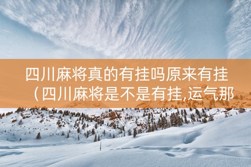 四川麻将真的有挂吗原来有挂（四川麻将是不是有挂,运气那么好）