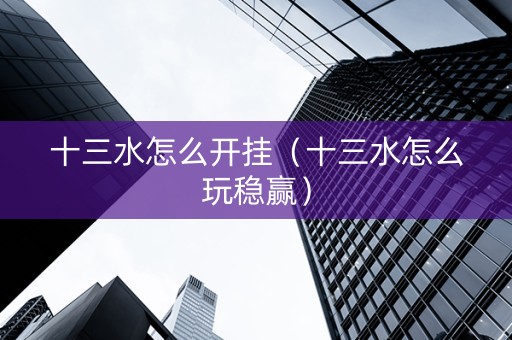 十三水怎么开挂（十三水怎么玩稳赢）