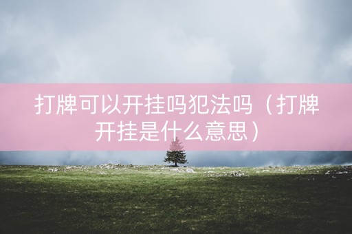 打牌可以开挂吗犯法吗（打牌开挂是什么意思）
