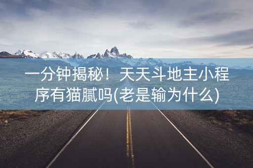 一分钟揭秘！天天斗地主小程序有猫腻吗(老是输为什么)