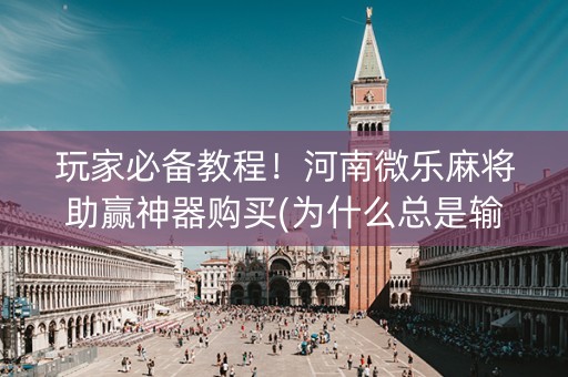 玩家必备教程！河南微乐麻将助赢神器购买(为什么总是输)