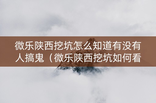 微乐陕西挖坑怎么知道有没有人搞鬼（微乐陕西挖坑如何看回放）