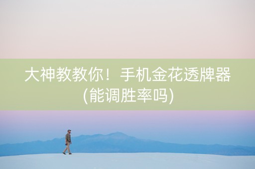 大神教教你！手机金花透牌器(能调胜率吗)